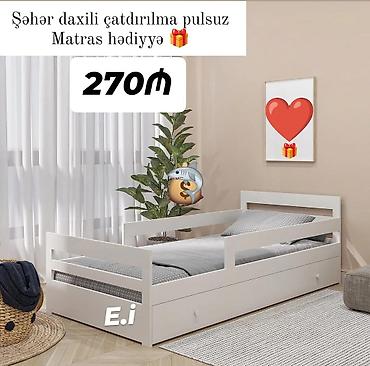mebel usaq: Uşaq/yekun ölçülü tək nəfərlik çarpayı – saxlama çekmecəli model - — 1