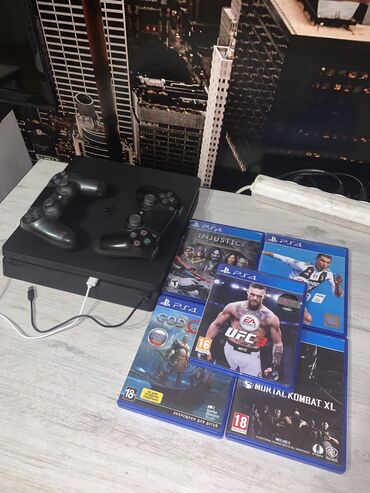 ps4 slim 500gb бишкек: Продаю PlayStation 4 в хорошем состоянии Термопаста свежая Игры: ufc