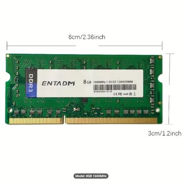usaq komputeri: Operativ yaddaş (RAM) 8 GB, 1600 Mhz, DDR2, Noutbuk üçün, Yeni