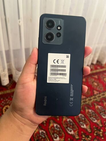 оперативная память ddr2 sdram: Redmi, Redmi Note 12, Колдонулган, 128 ГБ, түсү - Кара, 2 SIM