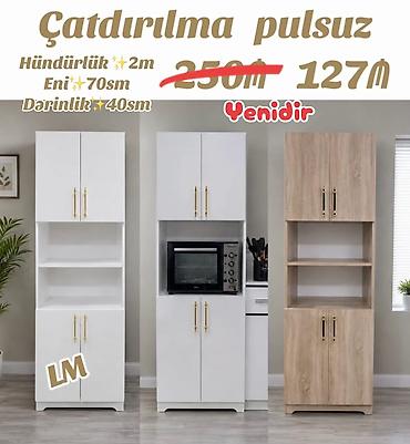 Мебель: Mətbəx dolabı – çoxfunksiyalı Ölçülər: - Hündürlük: 2 m - En: 70 sm - — 1
