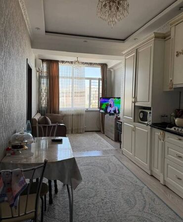 квартиры в джале: 2 бөлмө, 53 кв. м, Элитка, 4 кабат, Евроремонт