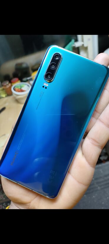 huawei 5 5 дюймов: Huawei P30, Колдонулган, 128 ГБ, түсү - Көк, 2 SIM