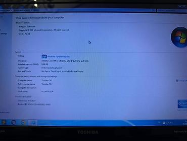 Toshiba: Toshiba noutbuk - Prosessor: Intel Core i7-2670QM, 2.20 GHz (4 nüvə — 2