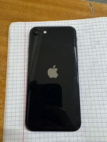 sip телефон: IPhone SE 2020, Колдонулган, 64 ГБ, Кара, Заряддоочу түзүлүш, Кабель, Каптама, 93 %