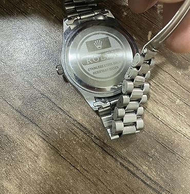 kisi ucun qolbaqlar: Rolex Paslanmayan poladdan kişi qol saatı — 3