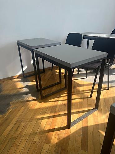 stol sekilleri: İki nəfərlik dərs/iş masası - Minimalist dizayn: düzbucaqlı, açıq-boz — 1