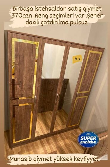 Masa və oturacaq dəstləri: Yeni, Açılan, 2 qapılı Düz dolab, Qarderob, paltar dolabı, Azərbaycan