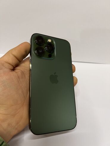 Apple iPhone: IPhone 13 Pro, Б/у, 256 ГБ, Alpine Green, Защитное стекло, Чехол, Кабель, 84 %