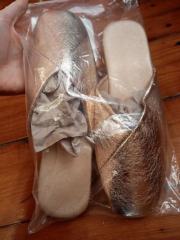 Basanoşka və səndəllər: Ölçü: 37, rəng - Qızılı, Yeni — 6