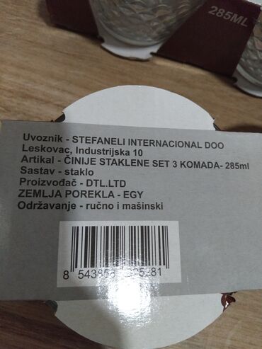 Činije: Staklene činije, 285ml, debelo staklo.
6 komada — 9
