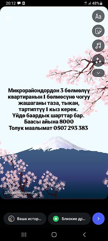 8000: 3 комнаты, 6 мкр Собственник, Без животных, от 1 месяца, С мебелью — 1
