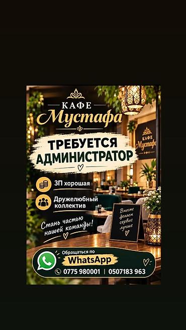 Административный персонал: Кафе «Мустафа» — вакансия: Администратор Описание: - Место работы — 1