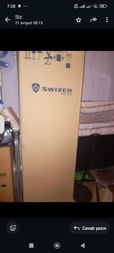Məhsul: SWIZER soyuducu - Rəng: Gümüş/metalik - Üst kamera: dondurucu