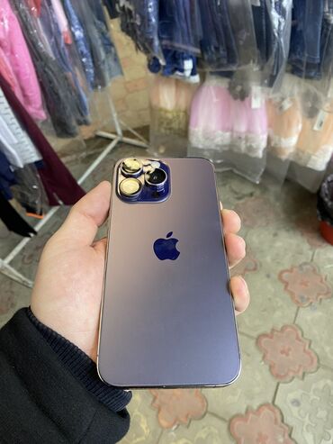 Apple iPhone: IPhone 14 Pro Max, Скидка 10%, Б/у, 256 ГБ, Deep Purple, Зарядное устройство, Защитное стекло, Чехол, 89 %