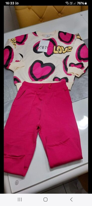 pantalone zvoncare za devojcice: Zara, Komplet: Pantalone, Duks, 98