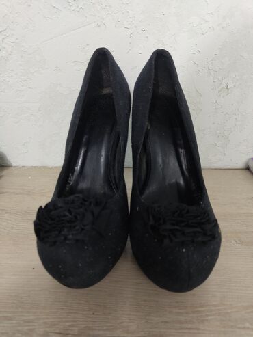 женские черные замшевые туфли: Туфли 37, түсү - Кара