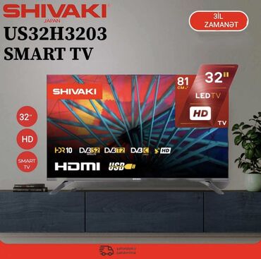 televizor 32 inch: Yeni Televizor Shivaki Led 32" HD (1366x768), Pulsuz çatdırılma, Rayonlara çatdırılma