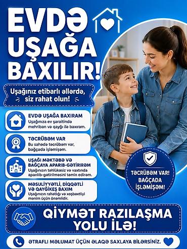 dayə vakansiya 2026: Evdə uşaq baxımı xidməti - Uşağınız etibarlı əllərdə olsun – ev — 1