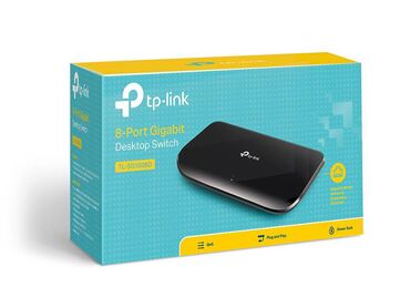 Модемы и сетевое оборудование: Хаб гигабитный 8 портовый. hub gigabit bishkek. Коммутатор сетевой