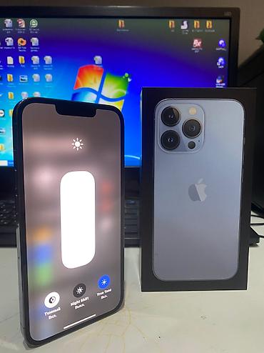 a 13: IPhone 13 Pro, Новый, 128 ГБ, Sierra Blue, Защитное стекло, Чехол, Коробка, 85 % — 2