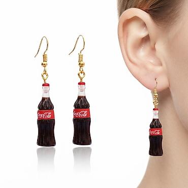 pull beer: Серьги сөйкөлөр в виде бутылочек НС Coca-Cola – яркий и креативный — 1