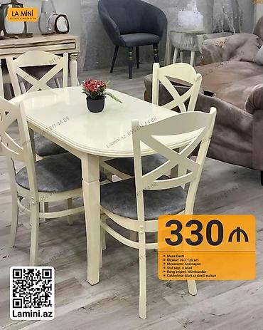 Masa dəsti – “La Mini” dizaynı - Dəst tərkibi: 1 masa + 4 stul -