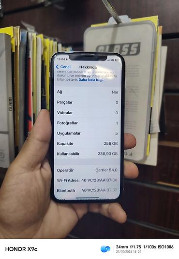 ipone 8 plus: IPhone X, 256 GB, Gümüşü, Face ID — 1