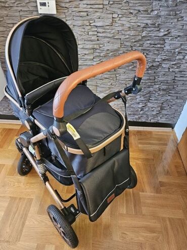 Kolica za bebe: Dečja kolica "Kesser" u crnoj i zlatnoj boji, opremljena sedištem za — 10
