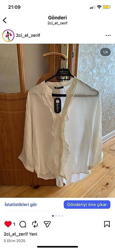 rende: Ağ rəngli qadın köynəyi/bluz - Brend: My Fashion (etiket üzərində) - — 1