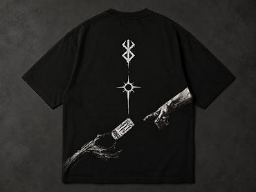 ag koynek: Qara qrafik T‑shirt kolleksiyası – anime/manga ilhamlı dizaynlar — 1