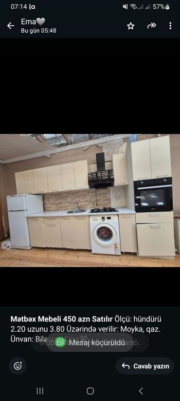 Divan və masa dəstləri: *Mətbəx Mebeli 450 azn Satılır* Ölçü: hündürü 2.20 uzunu 3.80 Üzərində