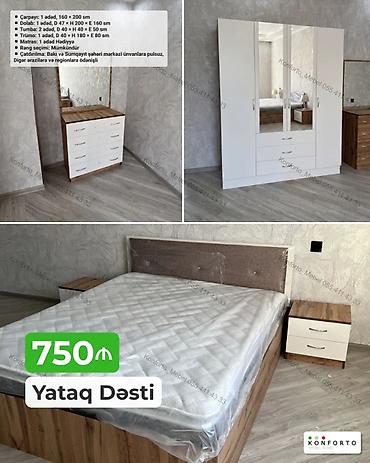 matras sumqayit: Yataq Dəsti – 750₼ Komplektə daxildir: - Çarpayı: 1 ədəd, 160 × 200 — 1