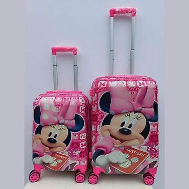 Rančevi, torbe i koferi: Dečiji koferi set – Minnie Mouse motiv - Set od 2 kofera u ružičastoj — 2