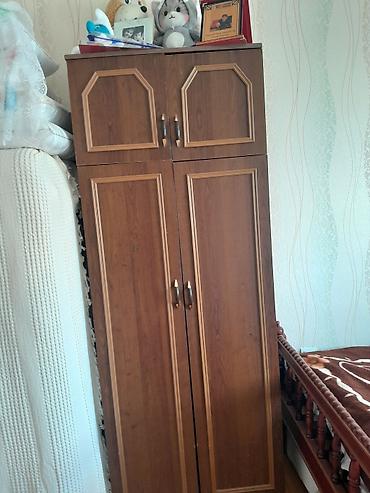 bamboo tekstil: Dörd qapılı taxta şkaf - Material: laminat örtüklü ağac, isti qəhvəyi — 1