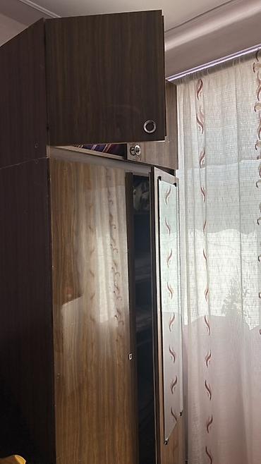 İkiqapılı paltar şkafı - Material: ağac teksturalı laminat (qəhvəyi