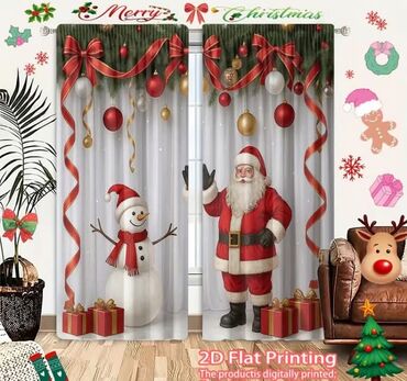 Ostali proizvodi za kuću: Novogodišnje zavese Dimenzije 150x60cm Cena 1700din/2kom kao na slici — 3