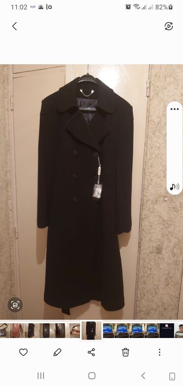 Пальто: Пальто 2XL (EU 44), 3XL (EU 46), 4XL (EU 48), цвет - Черный
