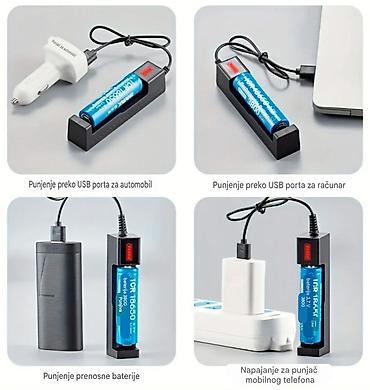 Baterije: Nov punjač za Litium-Jonske baterije. Ima indikator punjenja dok puni — 8