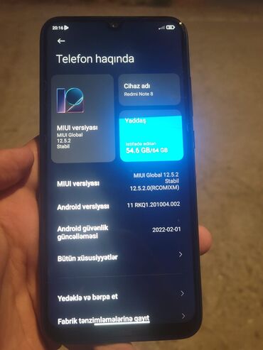 Redmi Note 8, 64 ГБ, цвет - Синий, Две SIM карты