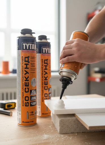 клеевый пистолет: Клей TYTAN PROFESSIONAL в аэрозольном баллоне предназначен для