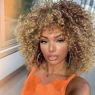 Perike i klipse: Perika sa sitnim kovrdžama – afro stil Gs - Tip: sintetička perika sa — 4