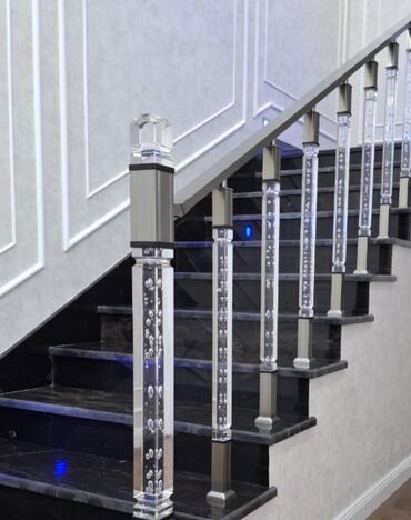 Pilləkən məhəccərləri: Yeni Pilləkən məhəccəri, Paslanmaz polad, Pulsuz çatdırılma — 13