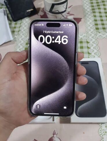 irşad iphone: IPhone 15 Pro Max, 256 GB, Deep Purple, Barmaq izi, Simsiz şarj, Face ID