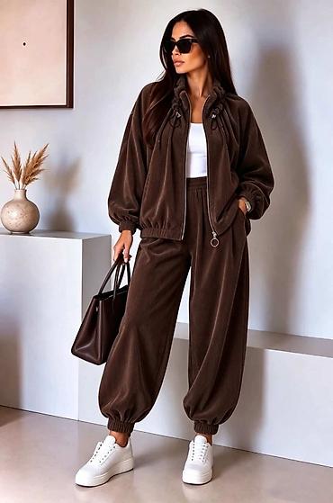 Ženski komplet trenerke od somota – jakna + pantalone 3800 Din S M L