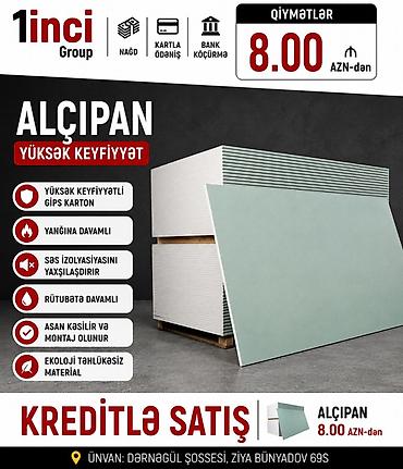 ALÇIPAN – Yüksək keyfiyyətli gips karton lövhələr Xüsusiyyətlər: - lalafo.az -da ALÇIPAN – Yüksək keyfiyyətli gips karton lövhələr Xüsusiyyətlər: -