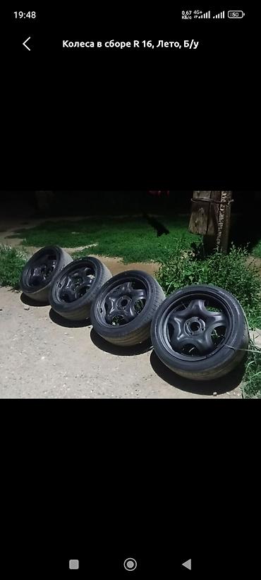 devo matiz: Колеса в сборе 195 / 45 / R 16, Лето, Б/у, Комплект, Железные, отверстий - 4 — 1