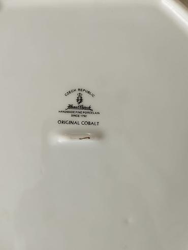 Qab-qacaq və mətbəx ləvazimatları: Çex istehsalı “Haas & Czjzek” orijinal kobalt porselen qab - — 2