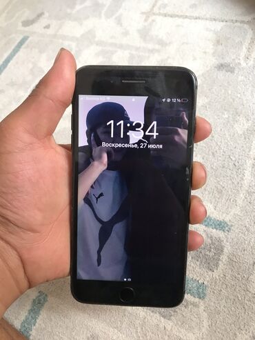 iphone 7 plus цена бу: IPhone 7 Plus, Колдонулган, 128 ГБ, Кара, Каптама, 100 %