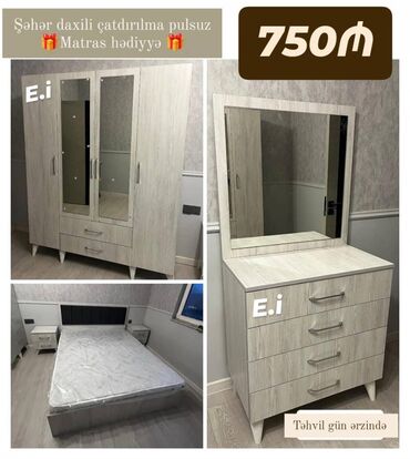 tek adamliq carpayilar: Yataq Dəsti 750AZN💥 ✔️Rəng seçimi var ✔️Dolab ölçü 200x160x47